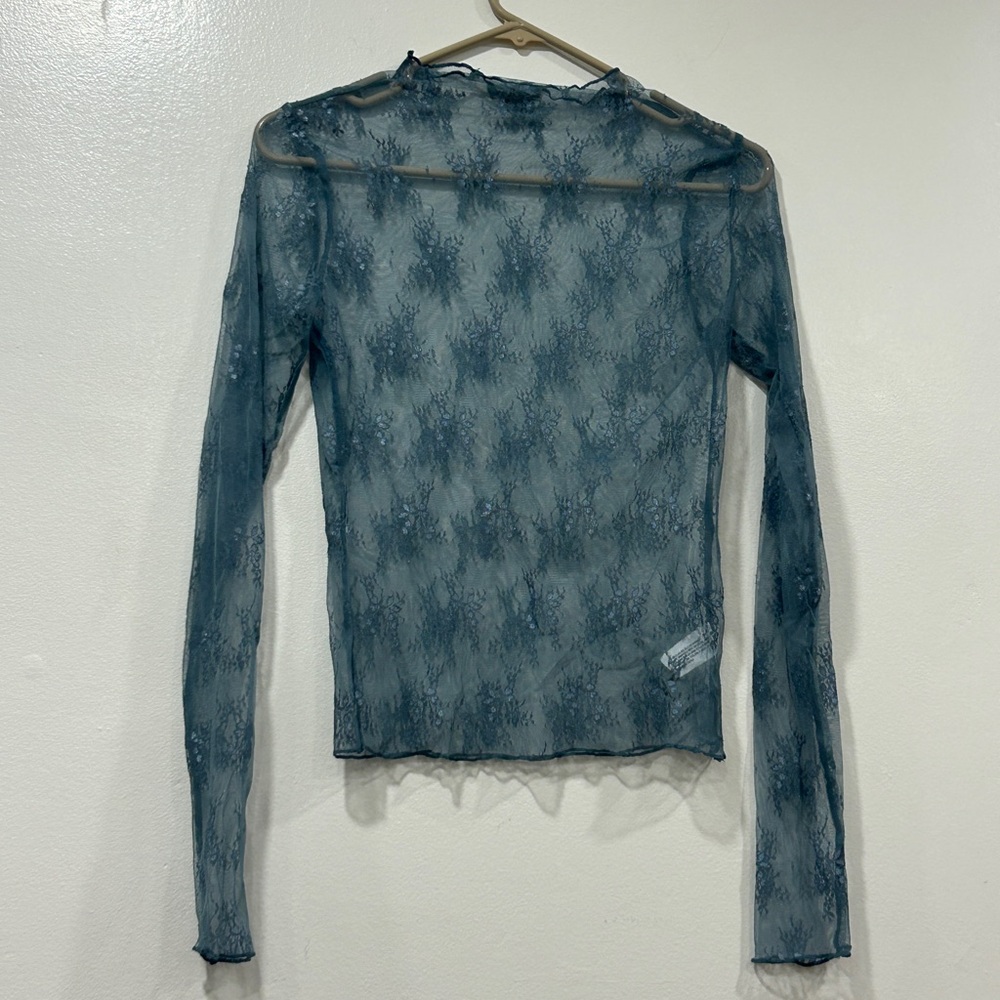 Wild Fable Sheer Lace Top in Teal
